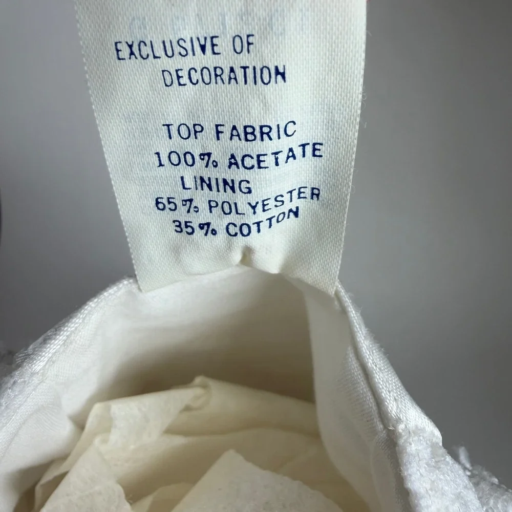 Vintage white Satin Lace Embroidered Baby Bonnet Christening Baptism Christmas